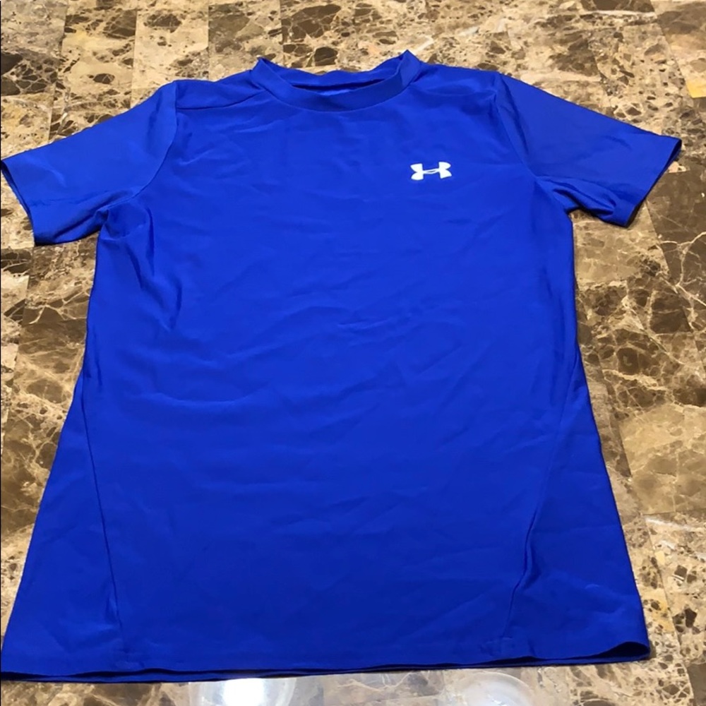 YXL Blue Under Armour short sleeve compression